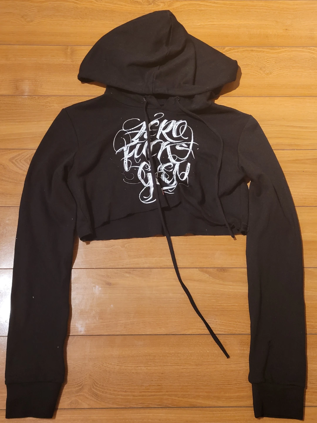 Black Cropped Hoodie