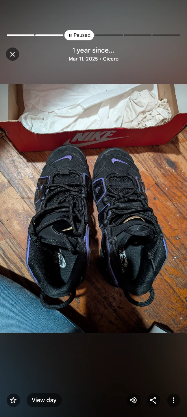 Nike Air More Uptempo Shoes - Black/Purple
