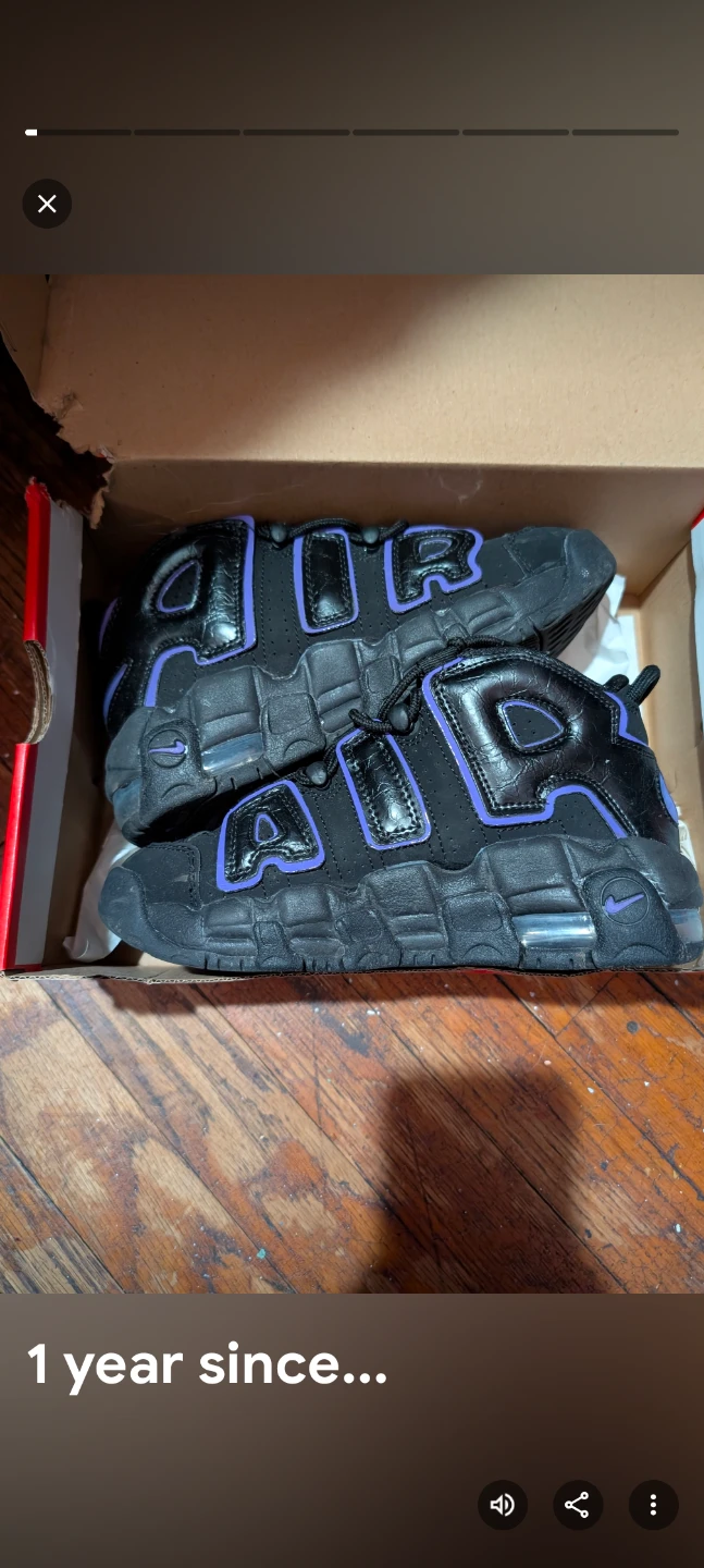 Nike Air More Uptempo Shoes - Black/Purple - photo 2