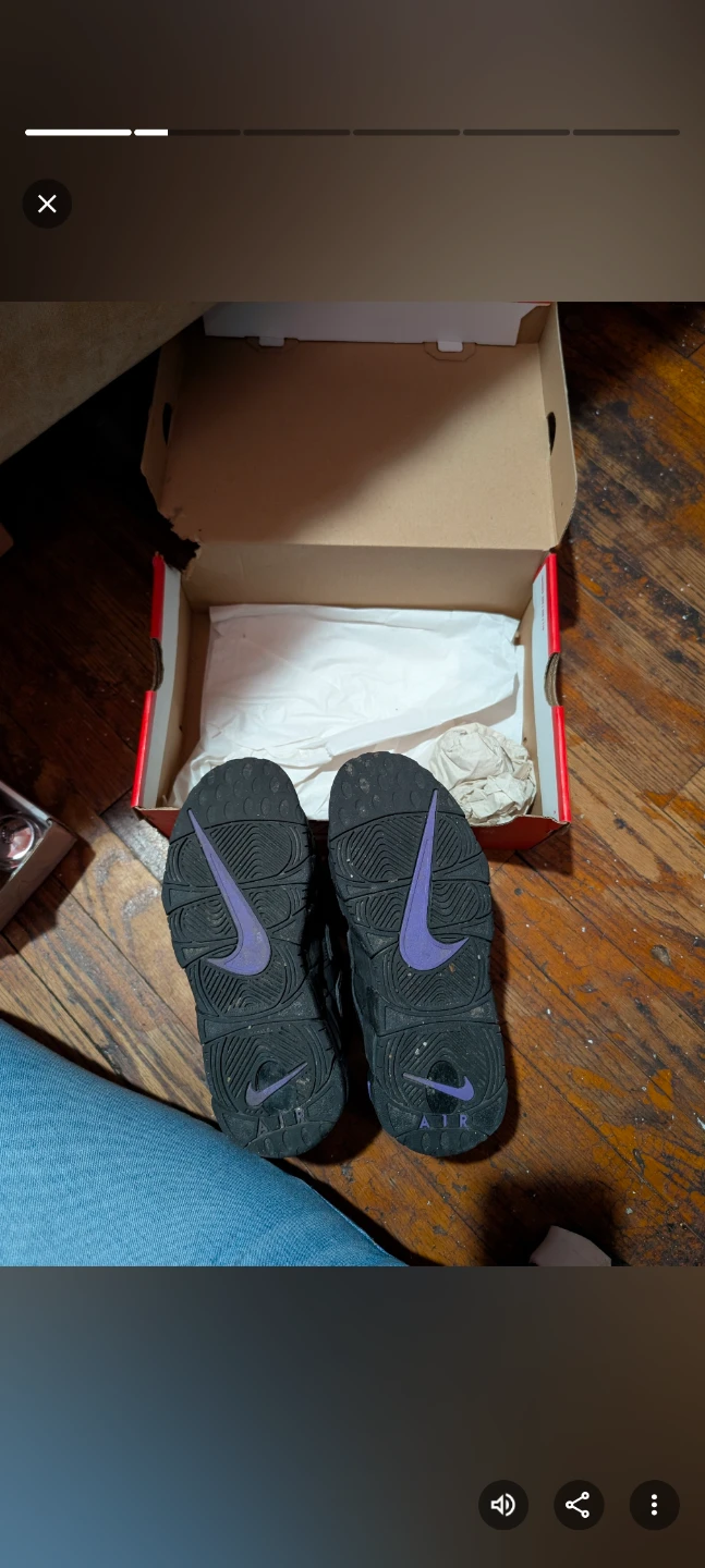 Nike Air More Uptempo Shoes - Black/Purple - photo 3