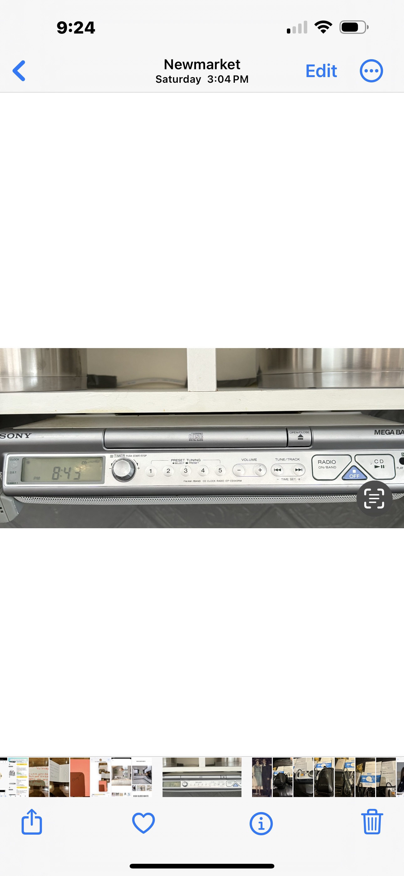 Sony under counter radio and cd player
