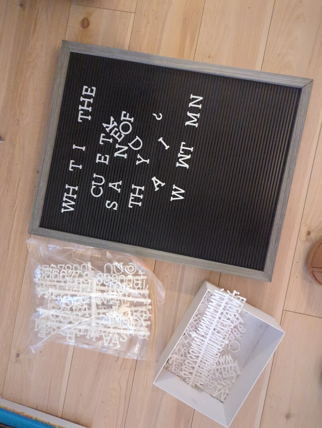 Black Letter Board with White Letters and Numbers