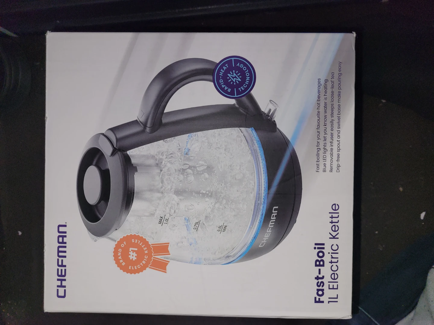 Chefman 1L Fast-Boil Electric Kettle