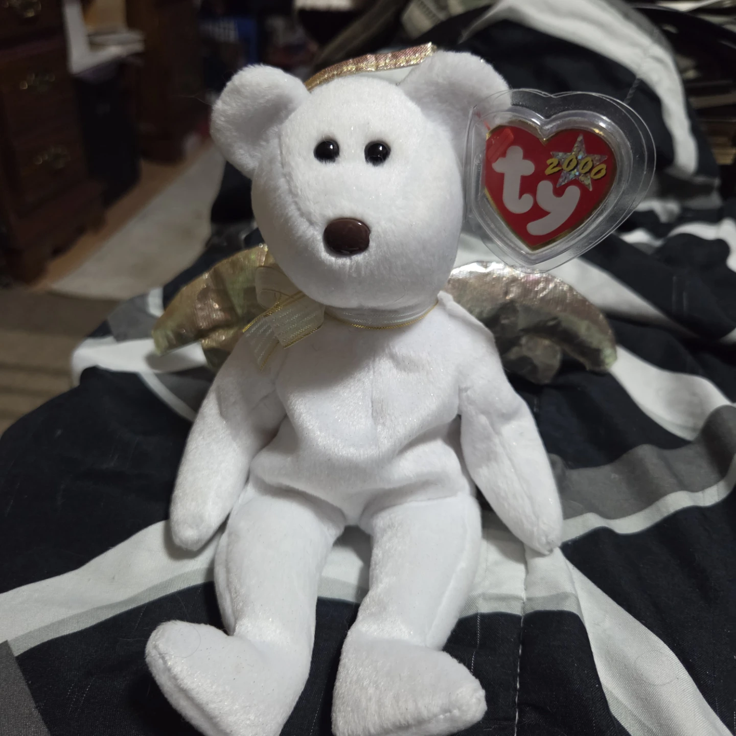 Ty Beanie Baby Angel Bear 2000