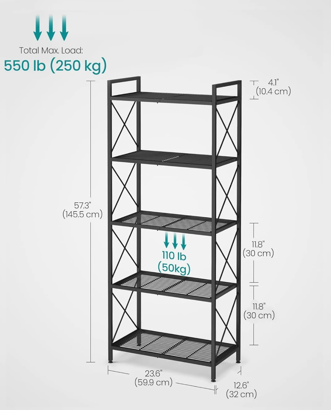 5-Tier Metal Storage Rack - photo 3