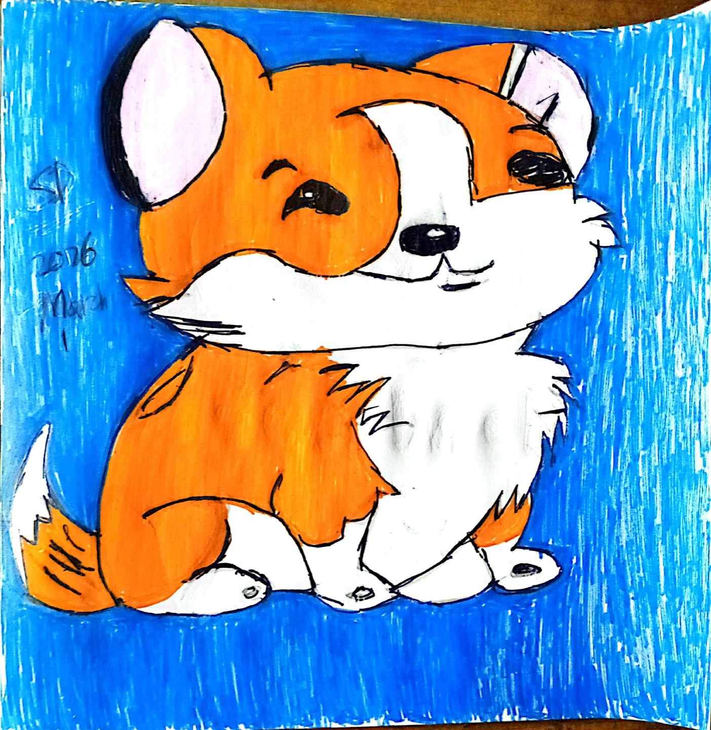 ORANGE DOG PORTRAIT CARTOON DRAWING BY CUSTOM ARTIST SHERWIN