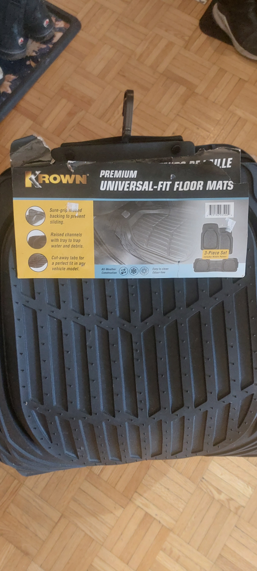 Krown Premium Universal-Fit Floor Mats - 3-Piece Set