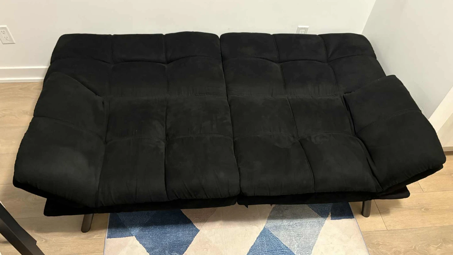 Black Memory Foam Futon Sofa Bed - photo 4