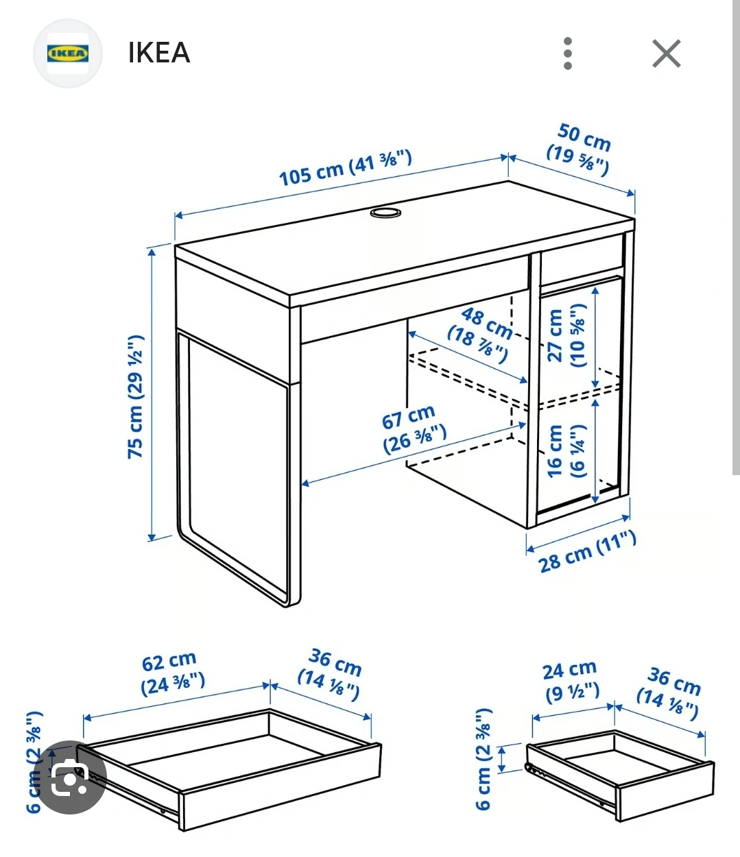 White IKEA Desk Micke - photo 2