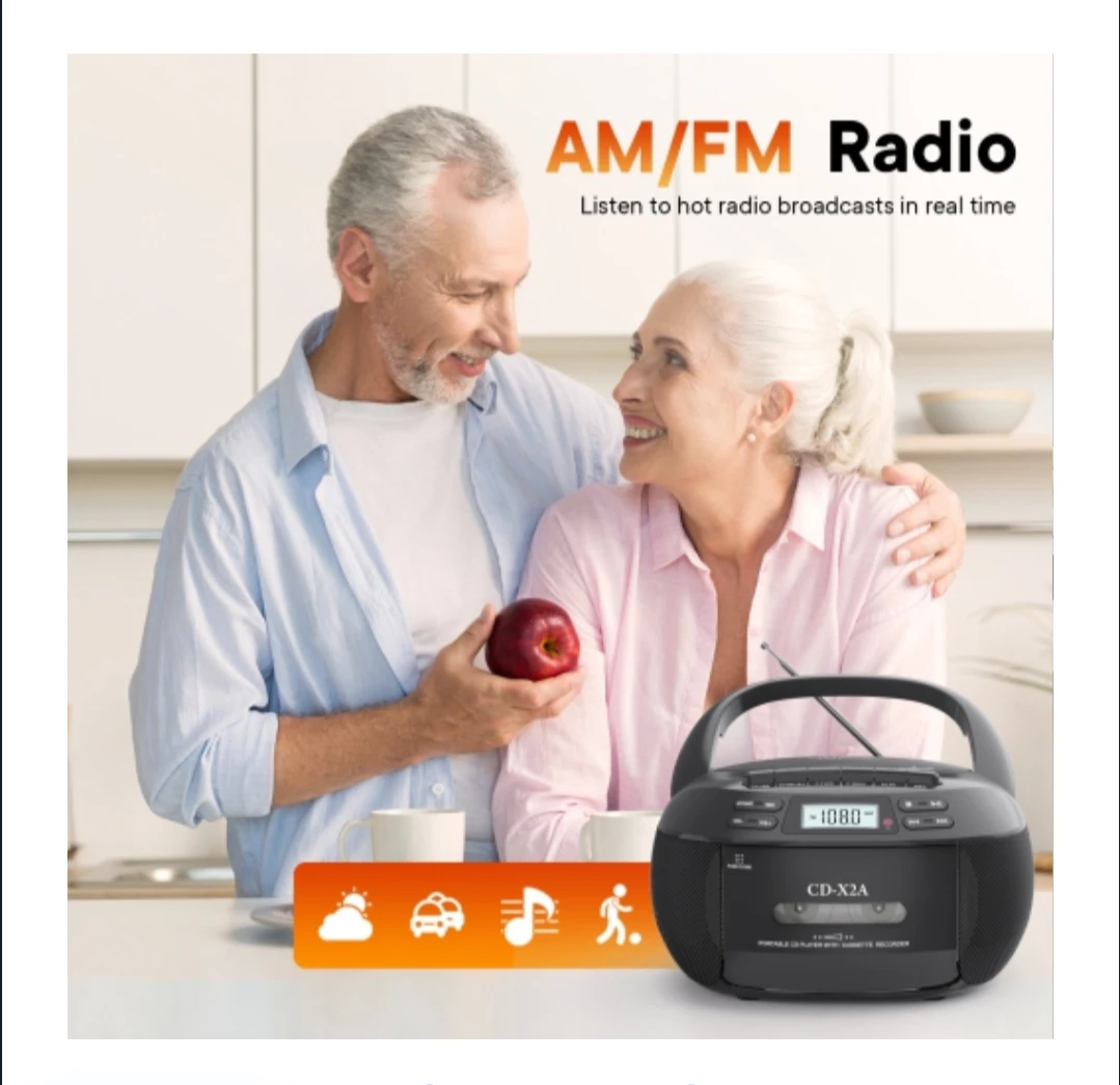 Portable CD Player with Cassette Recorder and Bluetooth 🥕 - photo 3