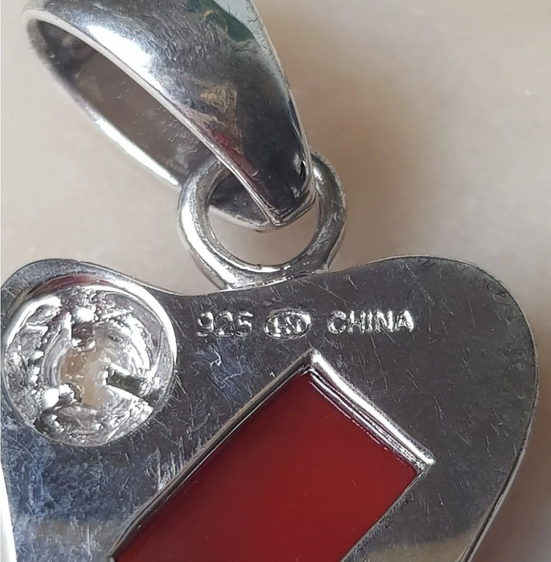 Vintage Sterling Silver Inlay Cross Pendant Necklace - photo 4