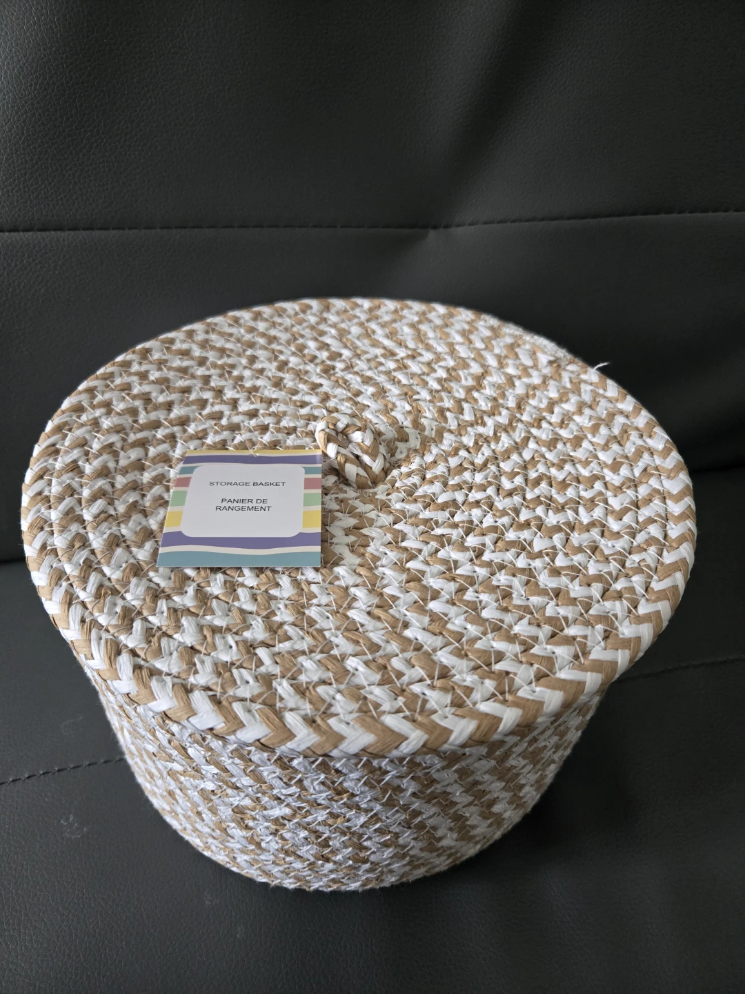 Woven Storage Basket with Lid