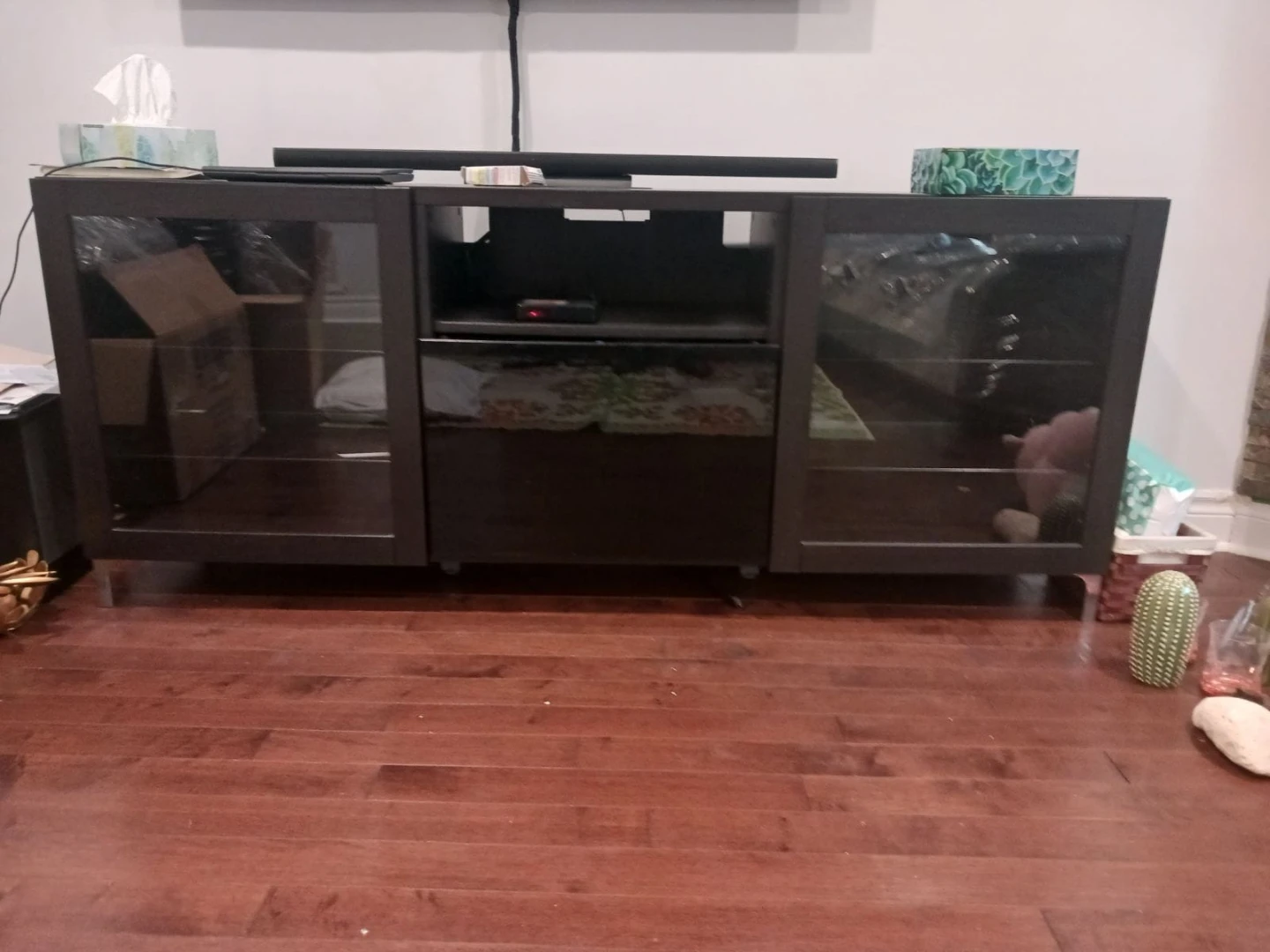 Dark Brown Wooden TV cabinet stand