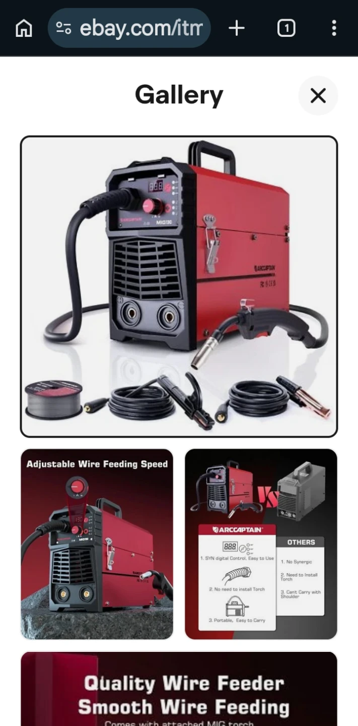 ARCCAPTAIN 130A MIG Welder - 3 in 1 Flux Core/MIG/Lift TIG - photo 3