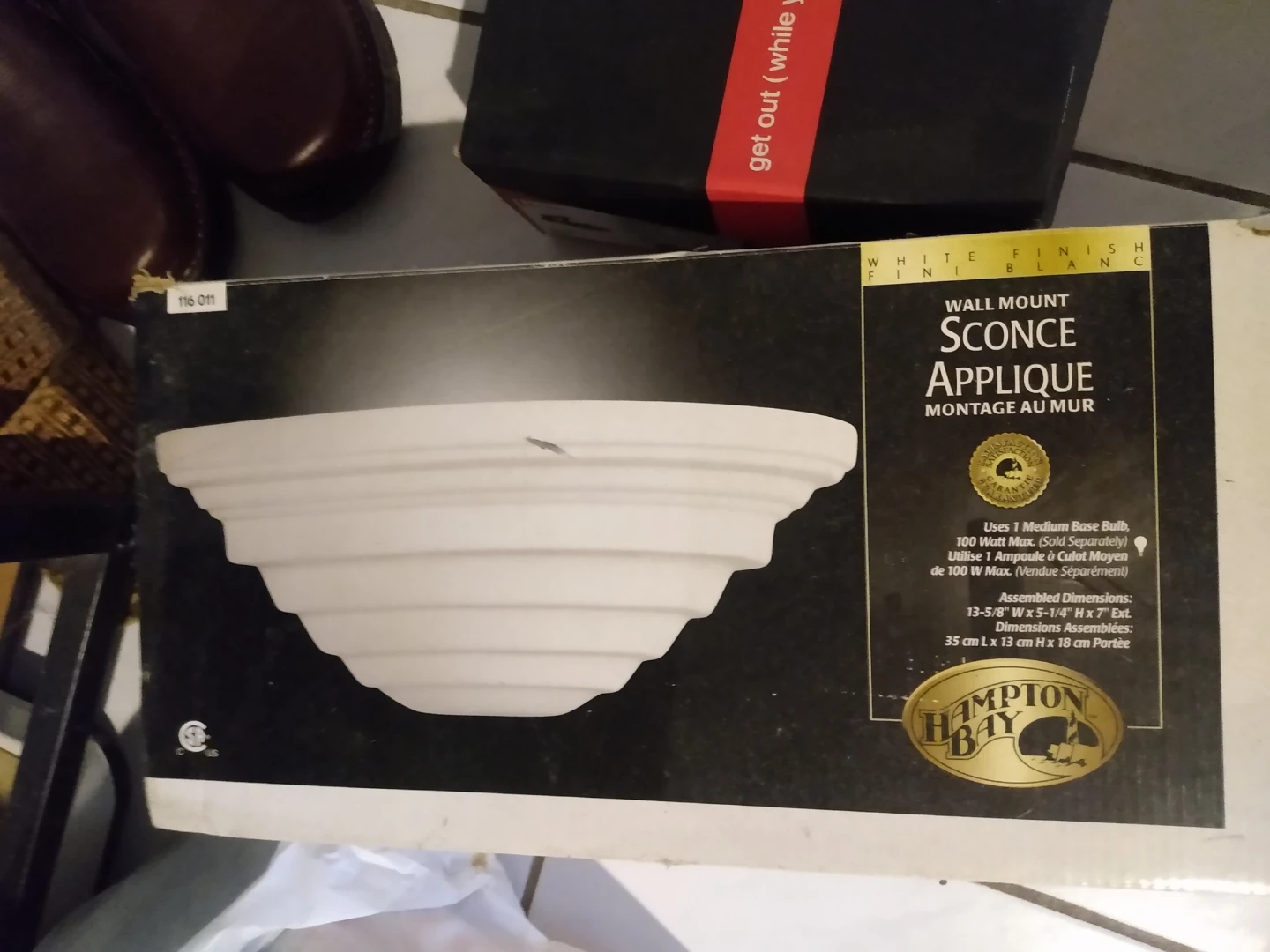 Hampton Bay White Wall Mount Sconce