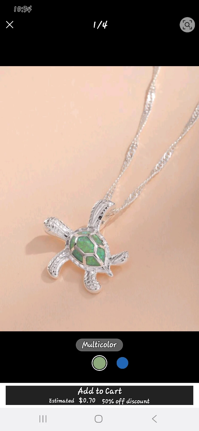 Turtle Necklace with 46cm Chain