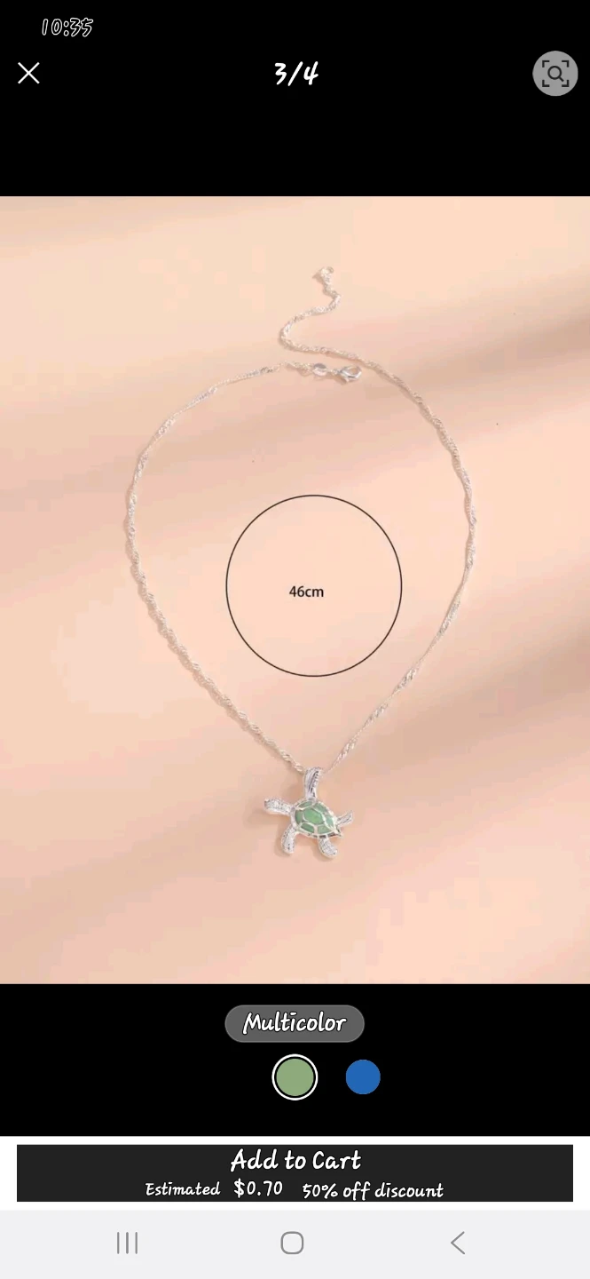 Turtle Necklace with 46cm Chain - photo 3