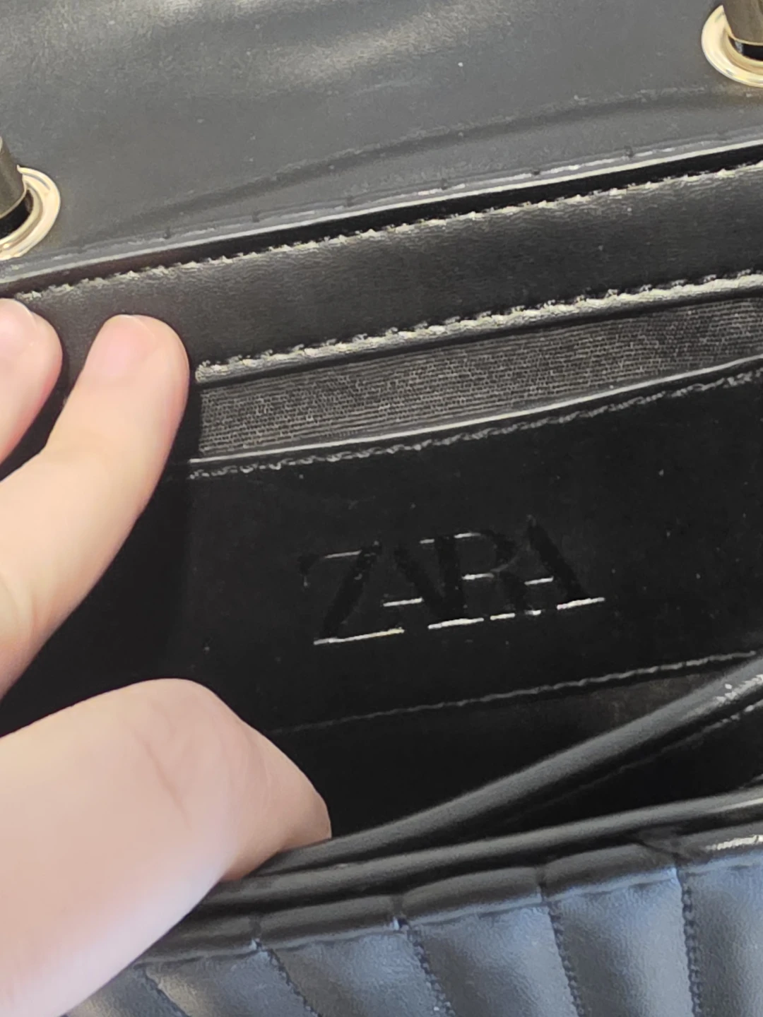 Zara Women's Black Crossbody Bag With Gold Hardware 8"x6"x2.5" - photo 4