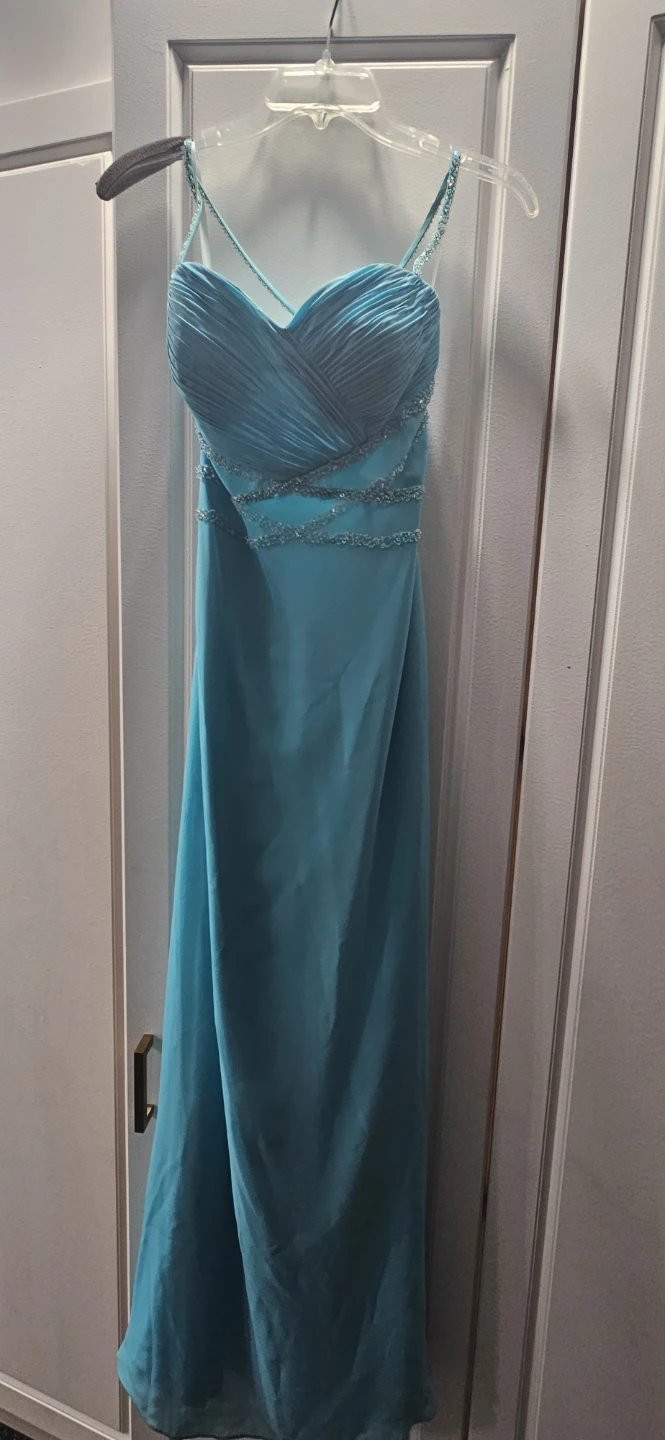 Blue Beaded Formal Dress