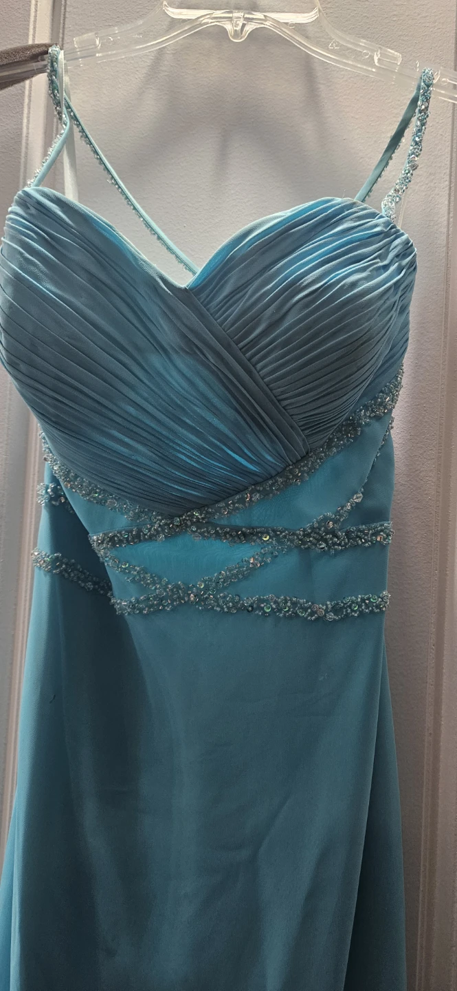 Blue Beaded Formal Dress - photo 2