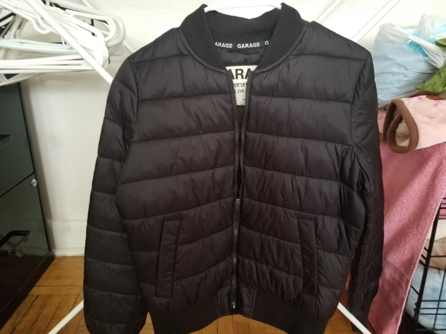 Garage Black Puffer Bomber Jacket