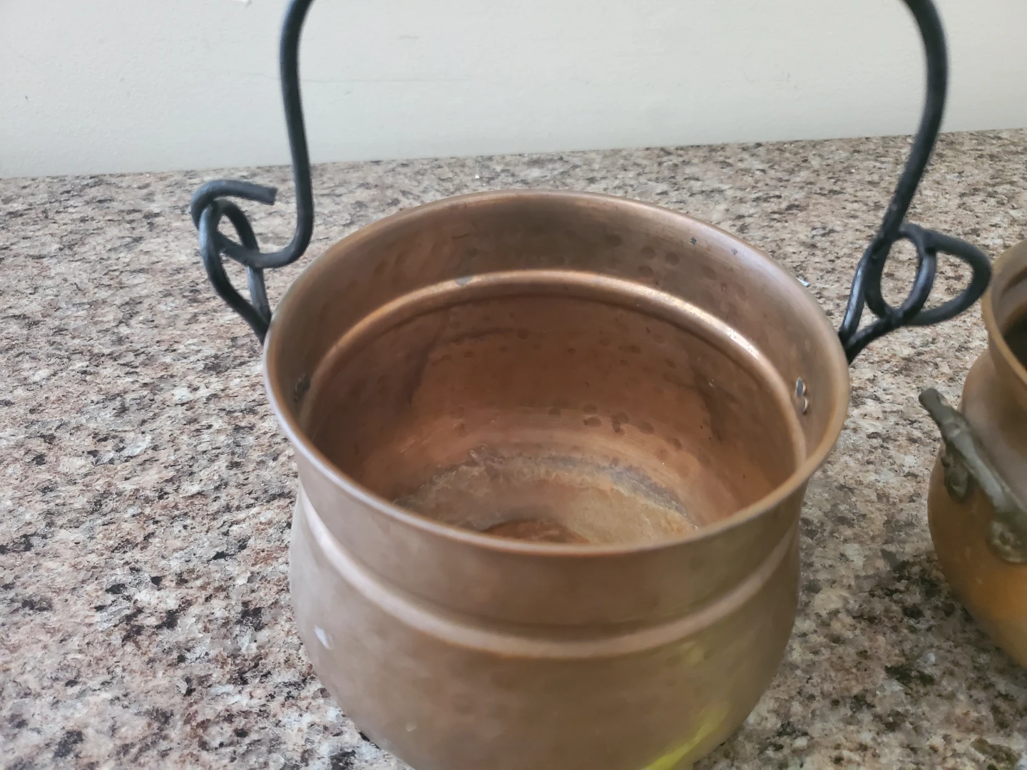 Vintage Copper cauldron with Handle - photo 2