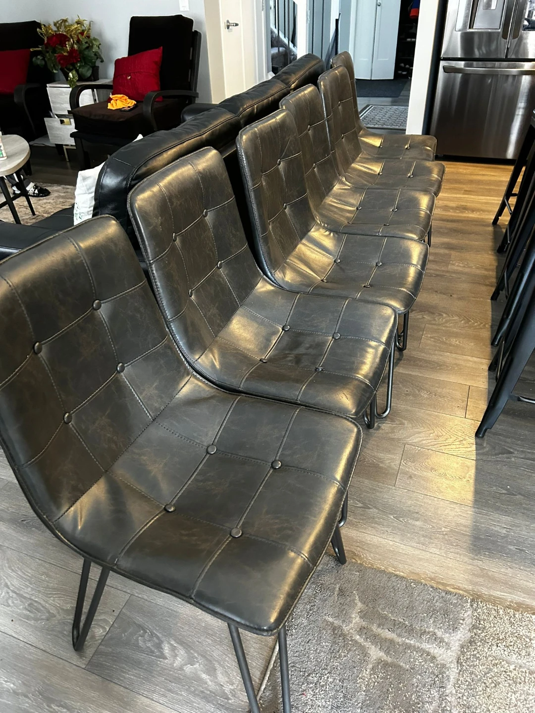 Dining Table,  Set of 6 Leather chairs - photo 3