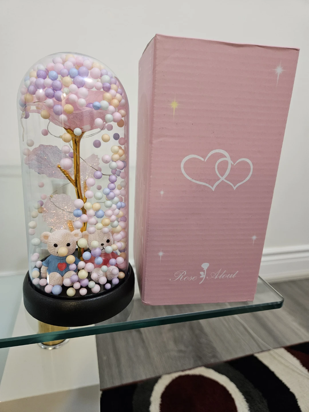 Enchanted Rose Dome with Teddy Bears
