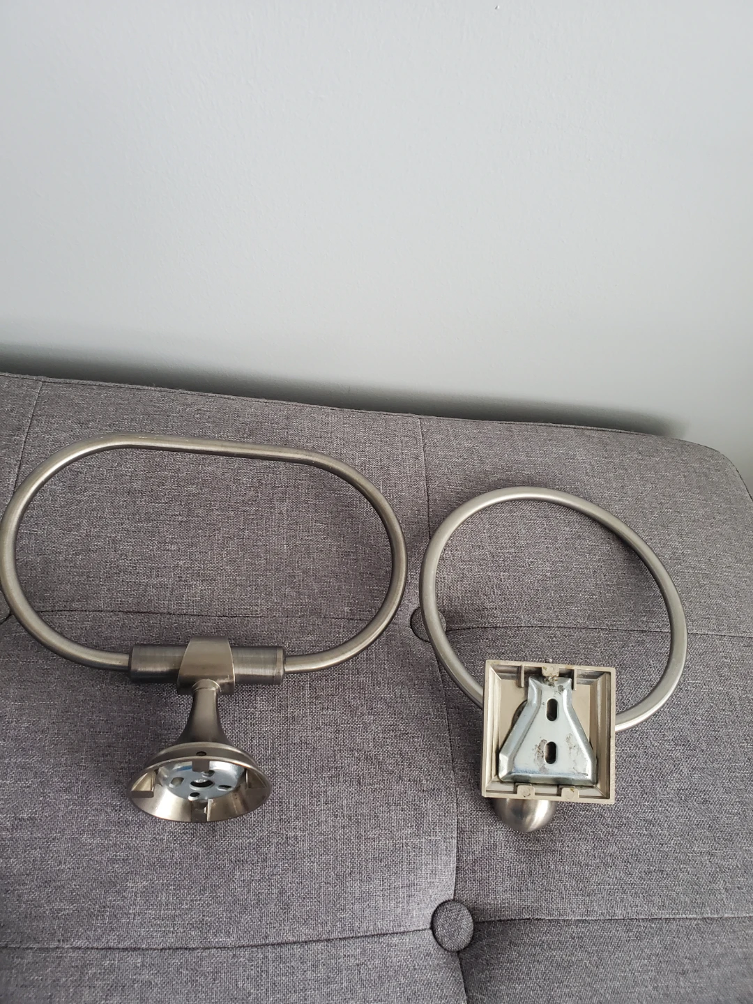 Set of 2 Brushed Nickel Towel Holders - photo 2