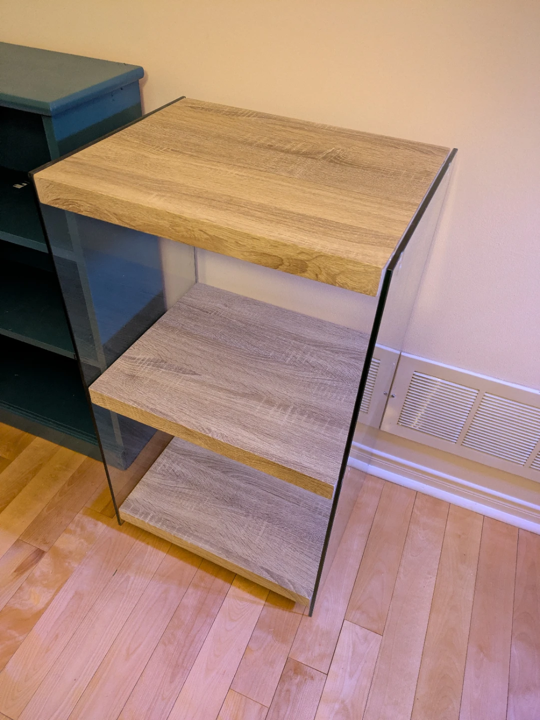 Glass and Wood Shelf Unit