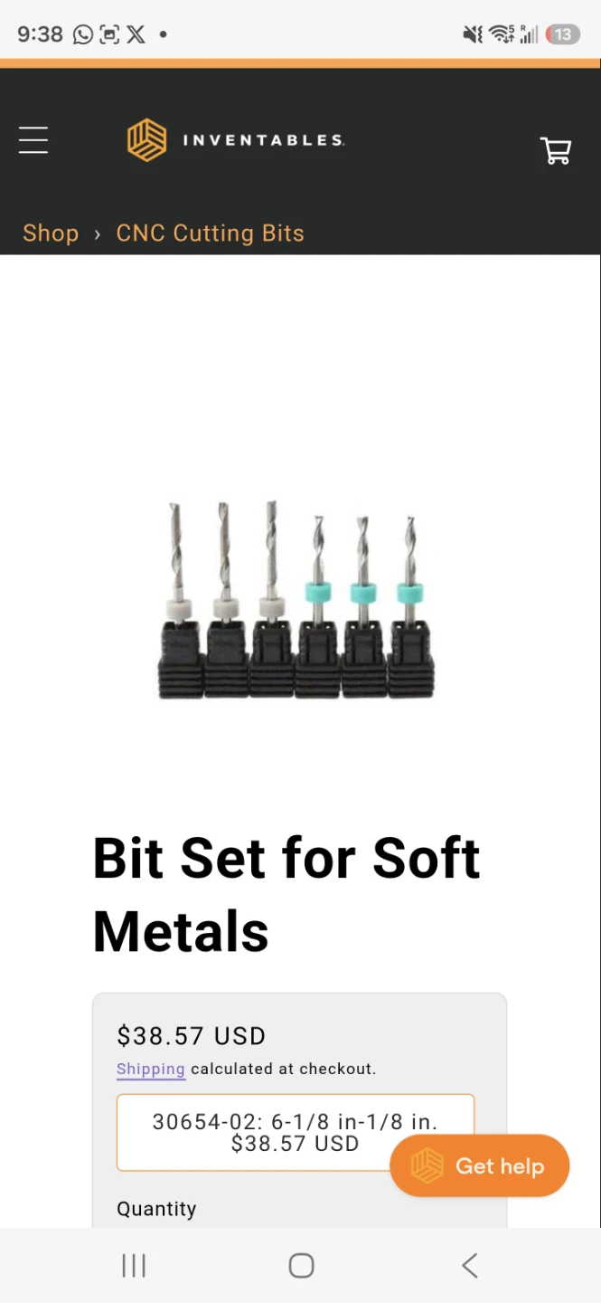 Inventables Bit Set for Soft Metals