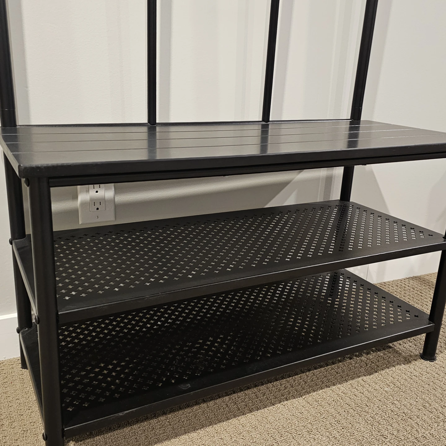 Ikea Black Metal Coat and Shoe Rack - photo 2