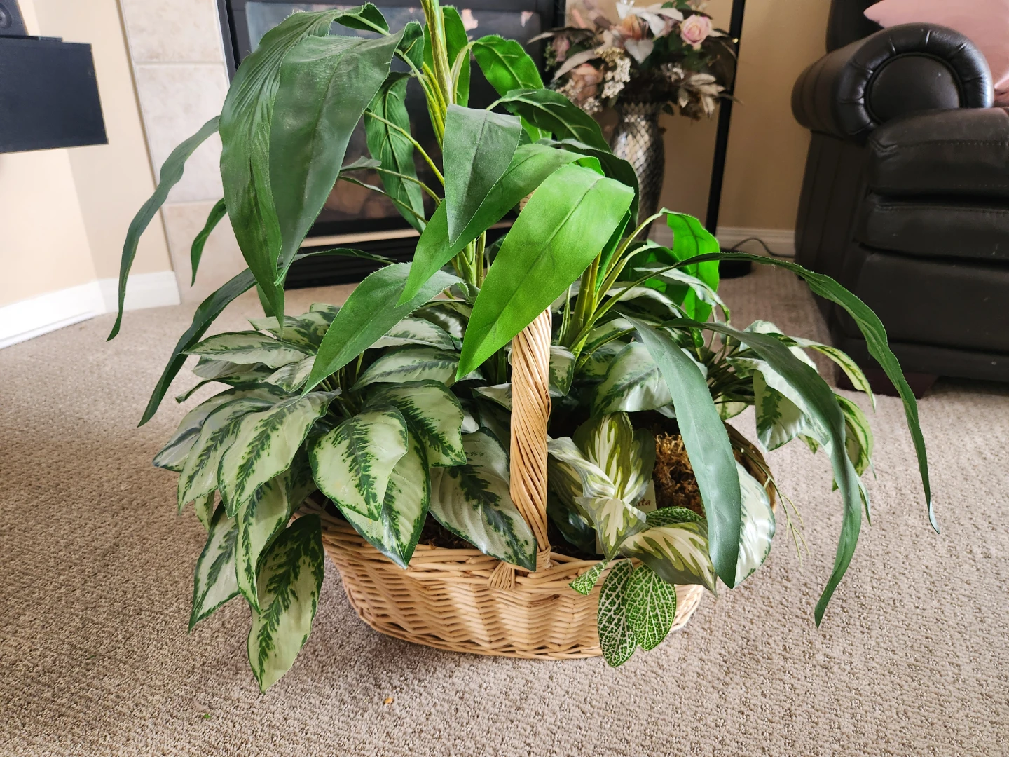 Artificial Plant in Wicker Basket