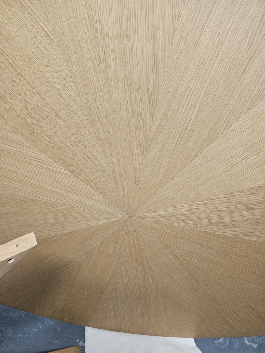 Round Oak Veneer Dining Table Top and Starburst Base - photo 4