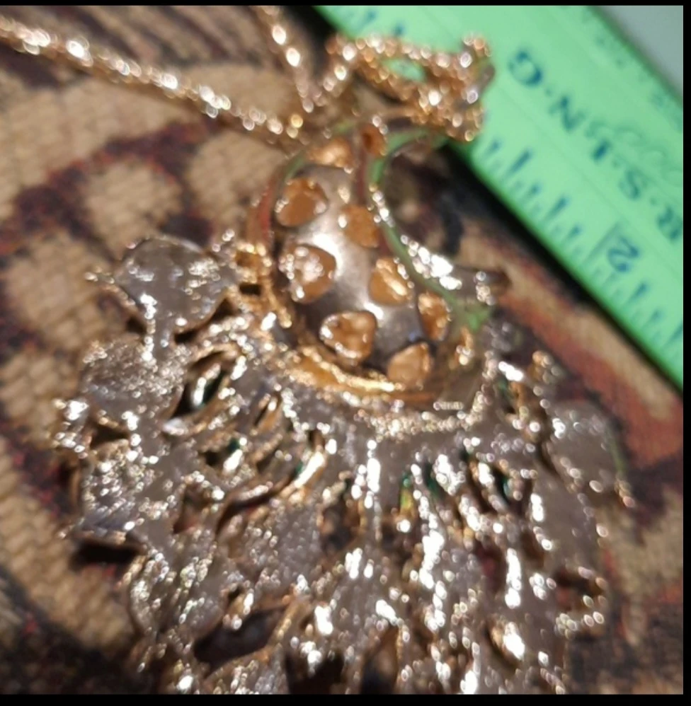 GORGEOUSLY BLINGED OUT PEACOCK NECKLACE - photo 4