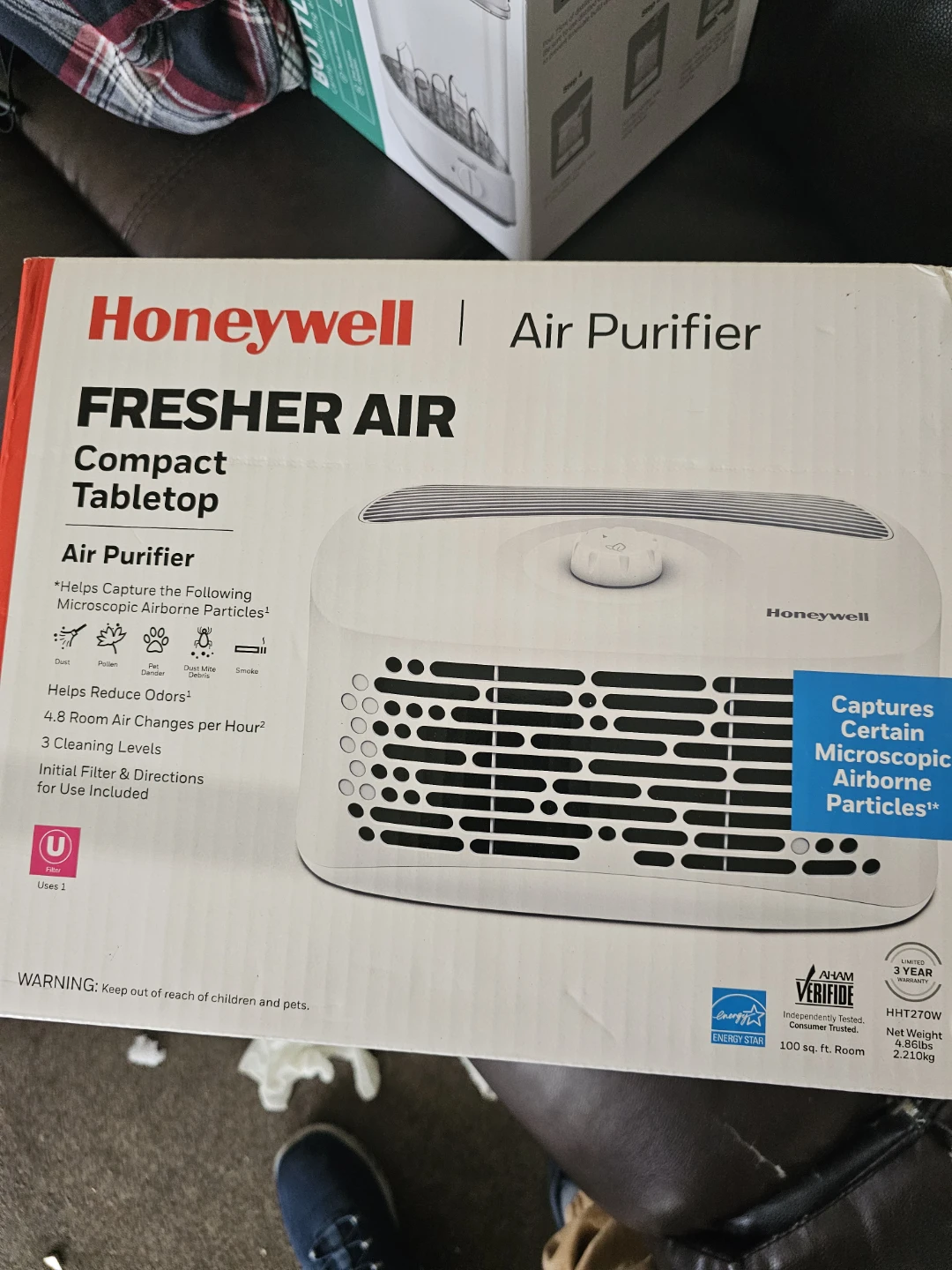 Honeywell HHT270W Fresher Air Compact Tabletop Air Purifier