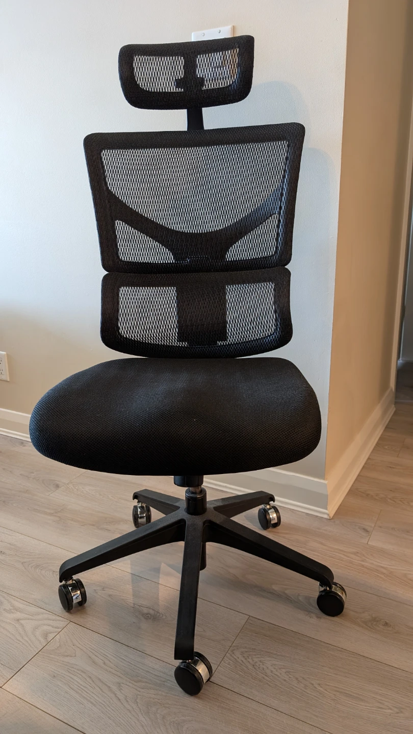 Black Mesh Office Chair with Headrest