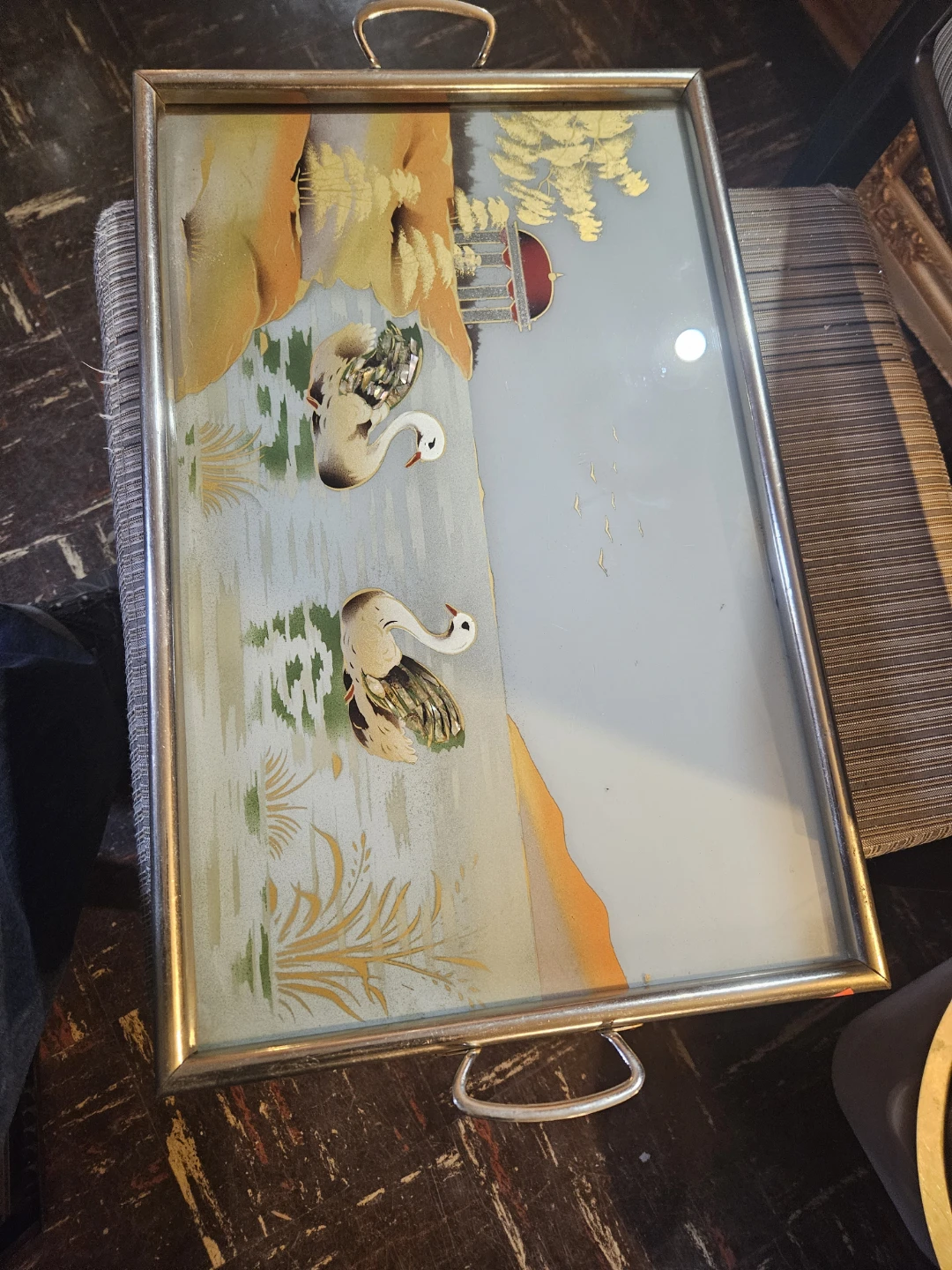 Decorative Serving Tray with Swans - photo 4