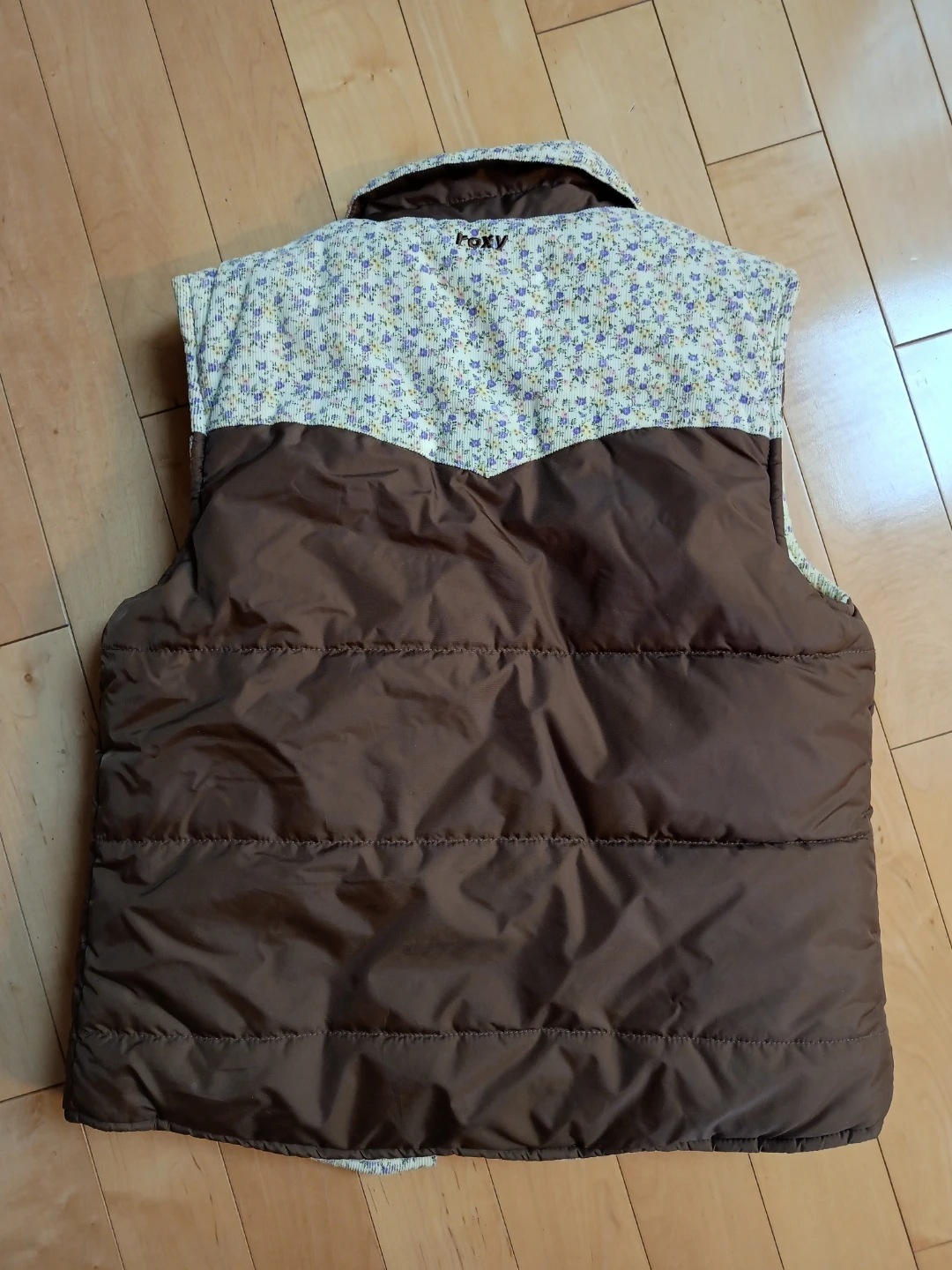 Roxy Puffer Vest Floral Western Yoke Brown - photo 4