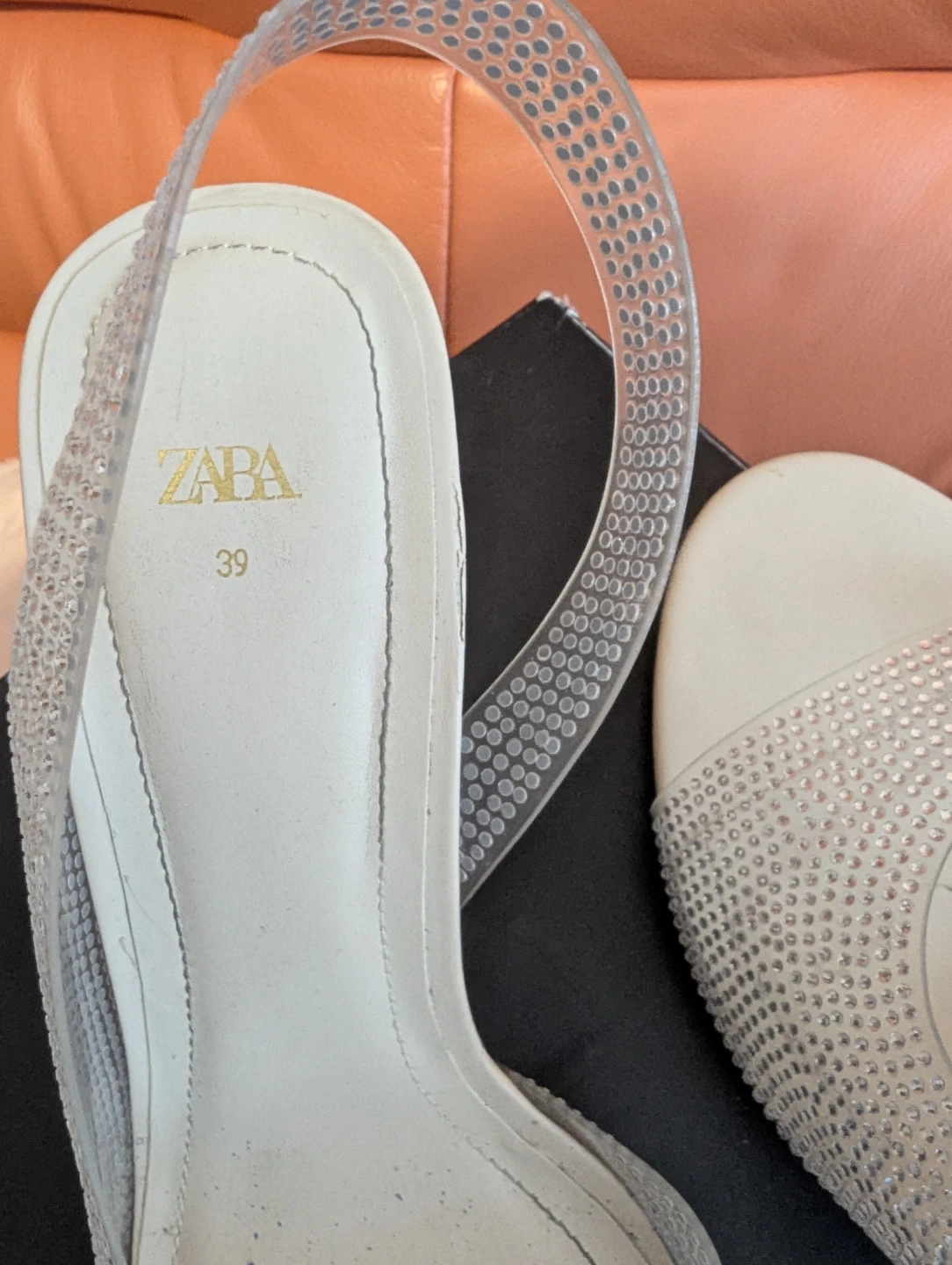 ZARA Slingback Heels with Rhinestones Size 39 - photo 3