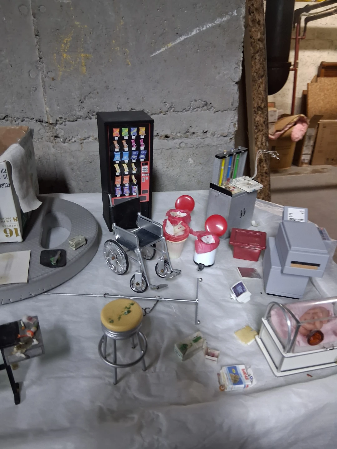 Dollhouse Miniature Medical and Retail Accessories Lot