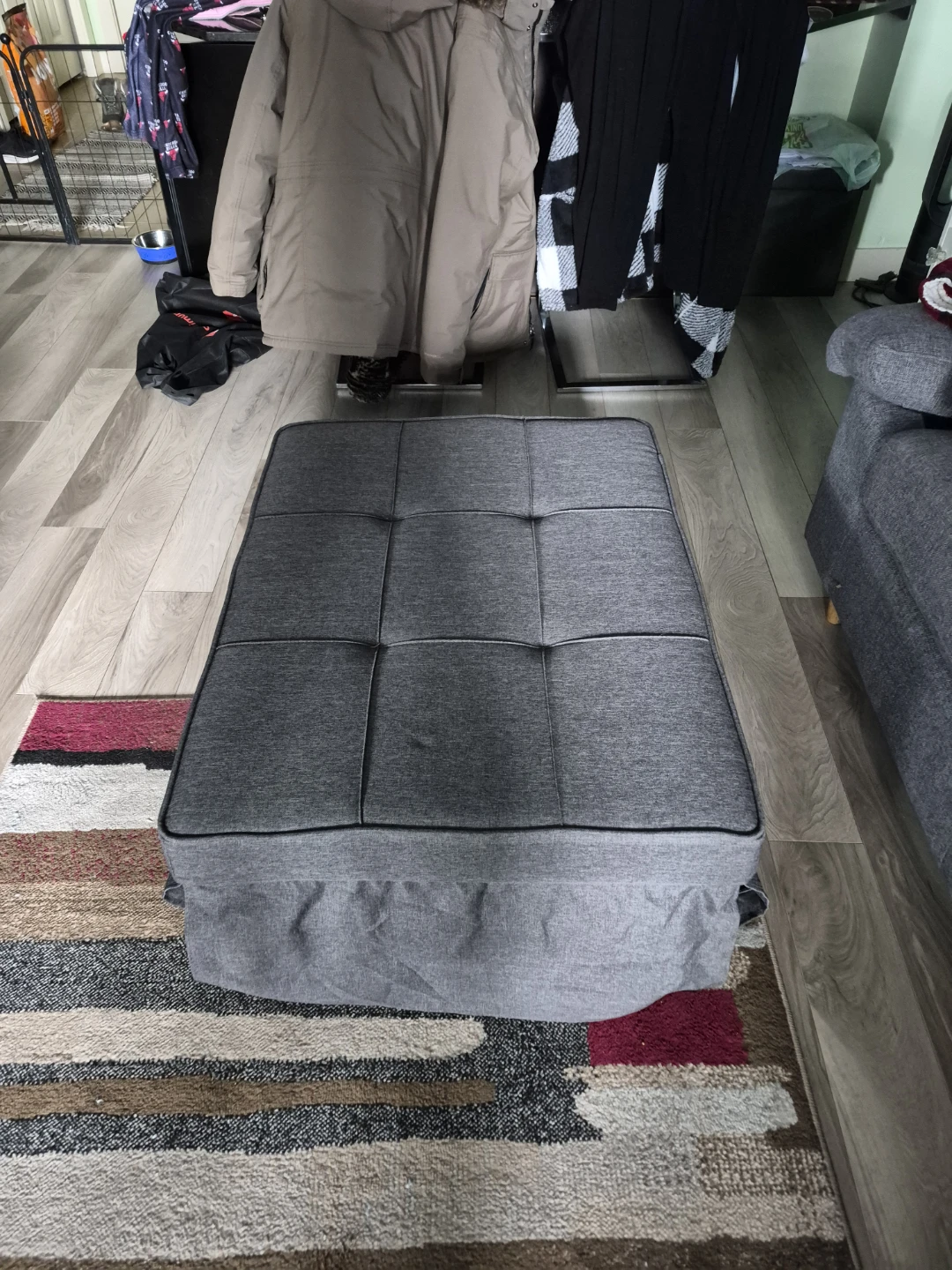 Grey Tufted 4 in 1 multipurpose Ottoman