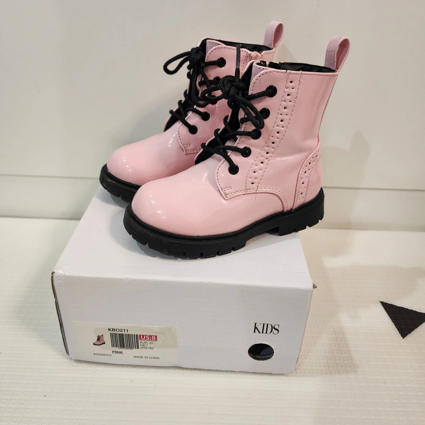 Toddler Girls Pink patent Boots Size 8c