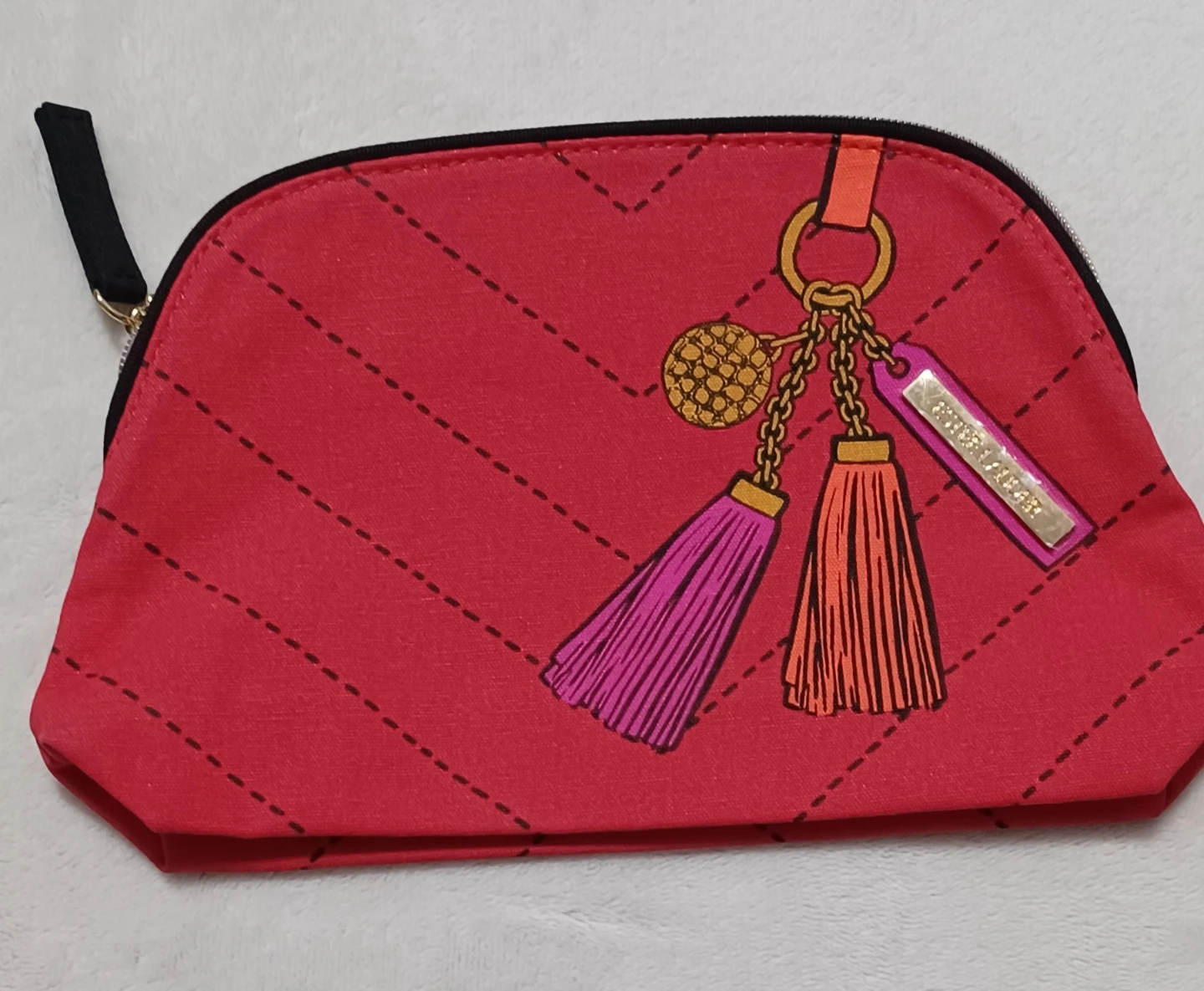 Estee Lauder Red Quilted Cosmetic Bag Pouch - photo 2
