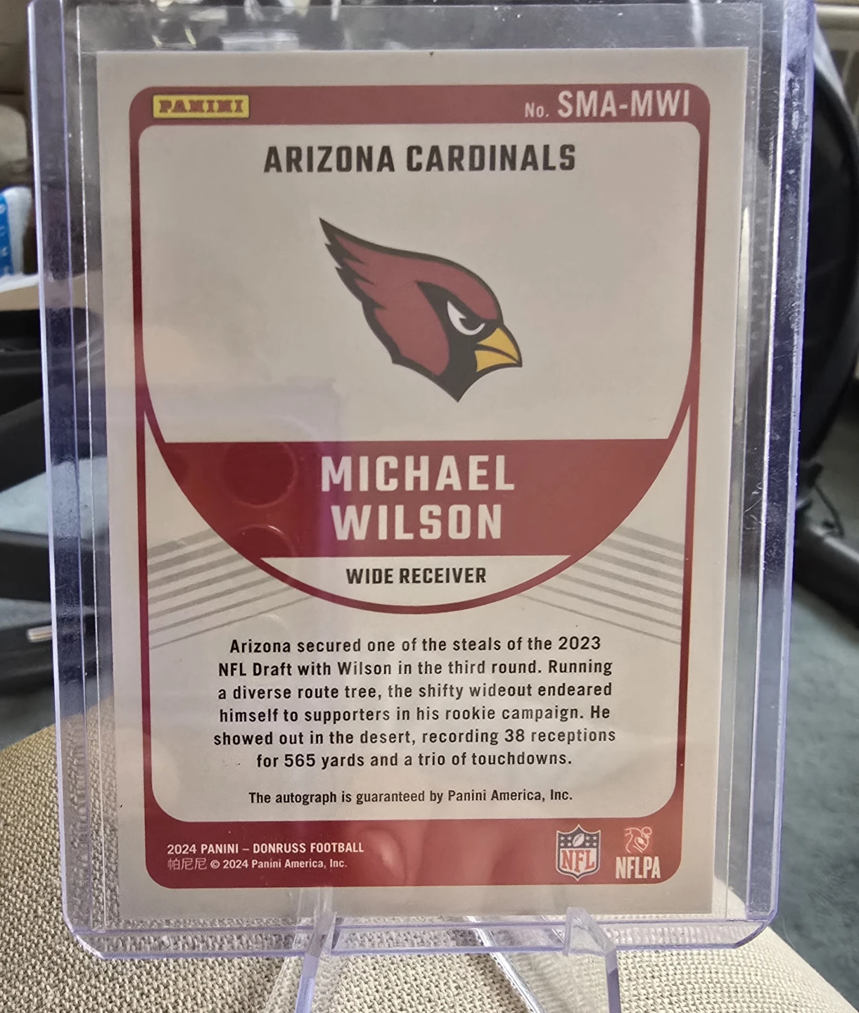 Panini Michael Wilson Arizona Cardinals Autograph Football Card - photo 2