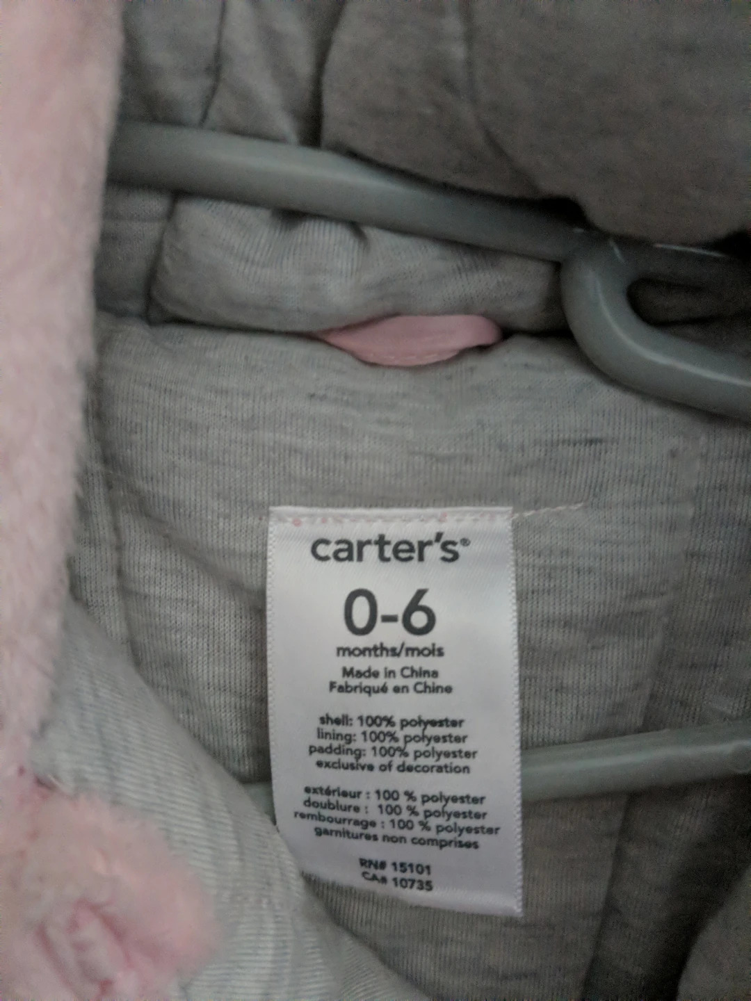 Carter's Baby Pink Fleece Bunting Suit 0-6 Months - photo 3