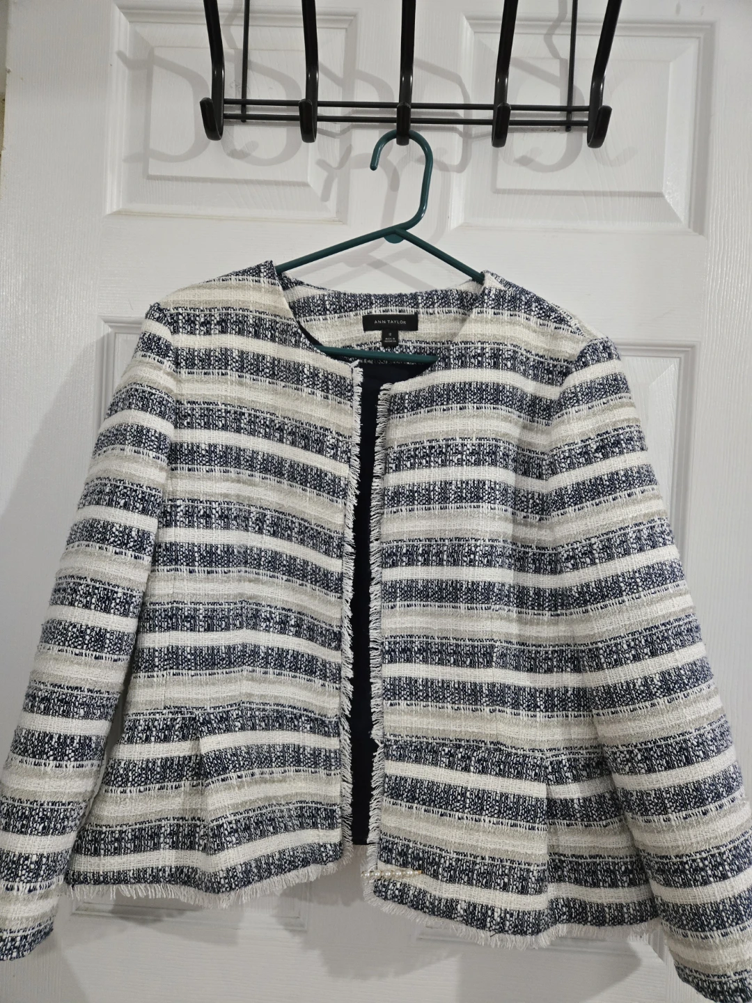Ann Taylor Women's Striped Tweed Jacket Size 12