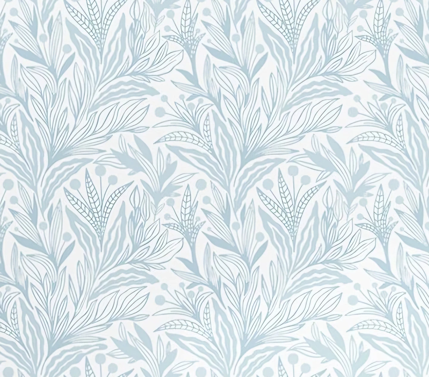 Blue White Peel & Stick Modern Floral Leaf Wallpaper 17.3"x78.7"