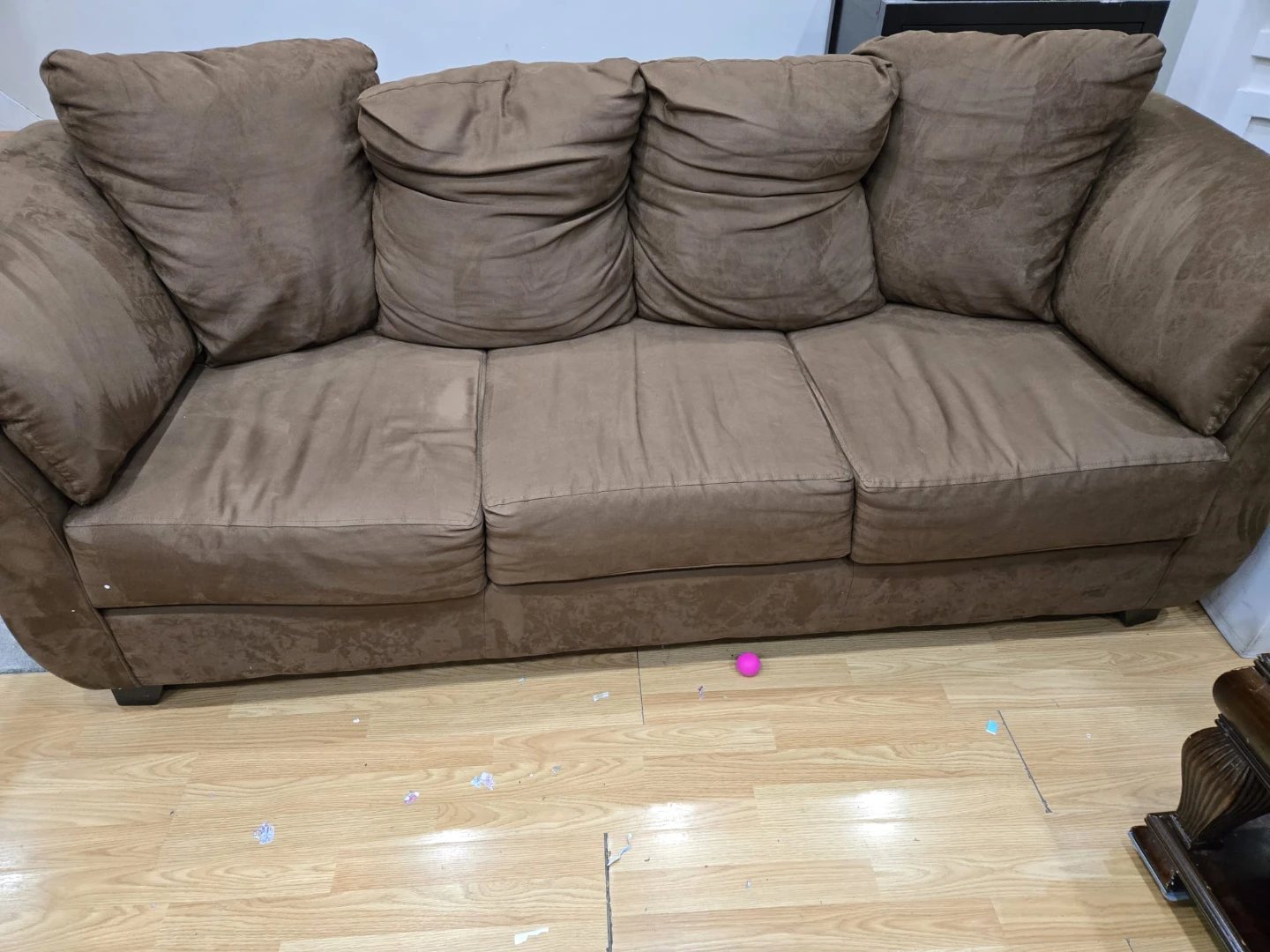 Brown Suede Sofa