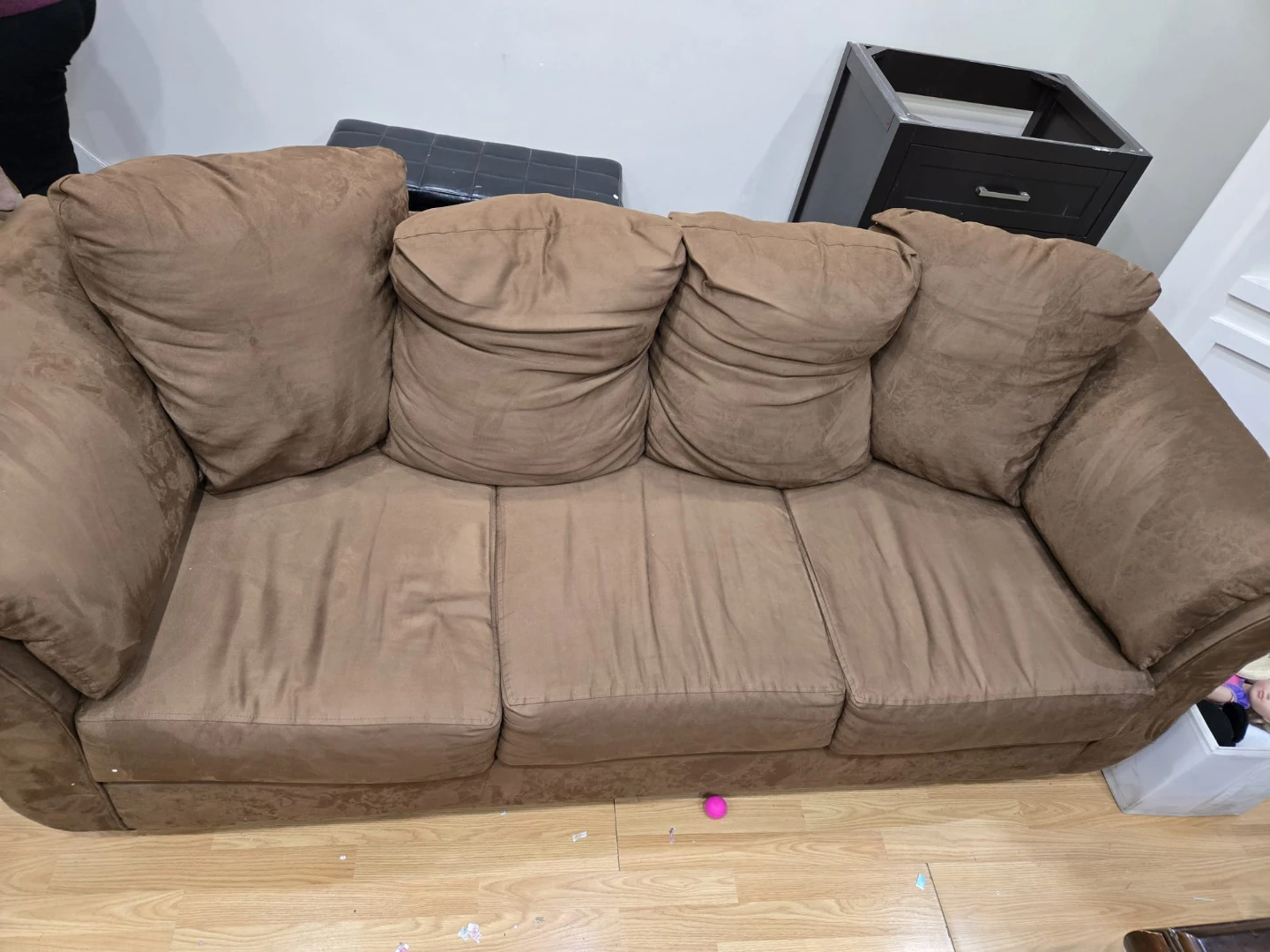 Brown Suede Sofa - photo 2